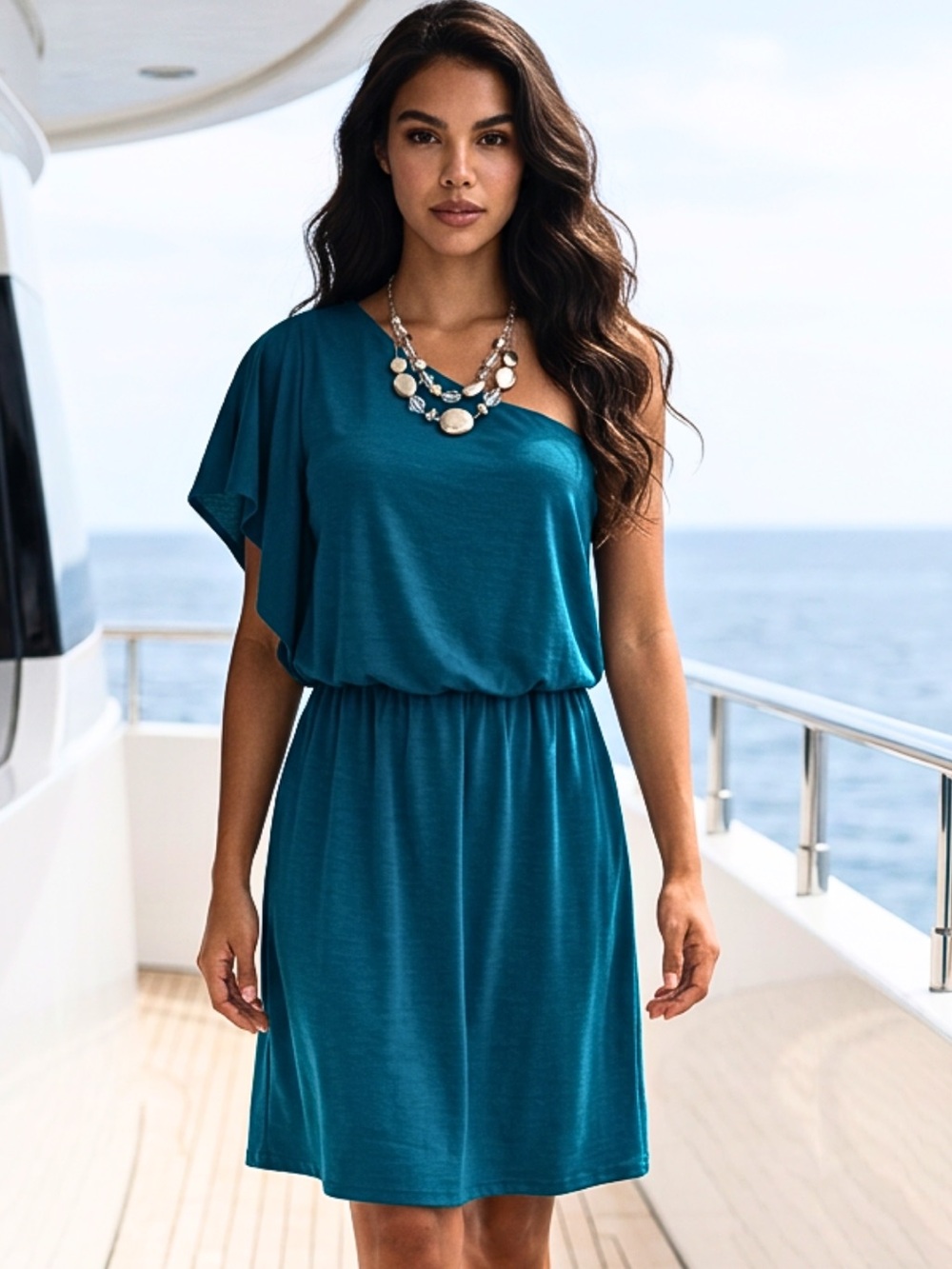 SWEET STORM HOMECOMING DRESS One Shoulder Cocktail Whimsygoth Teal Mini Y2K SZ S